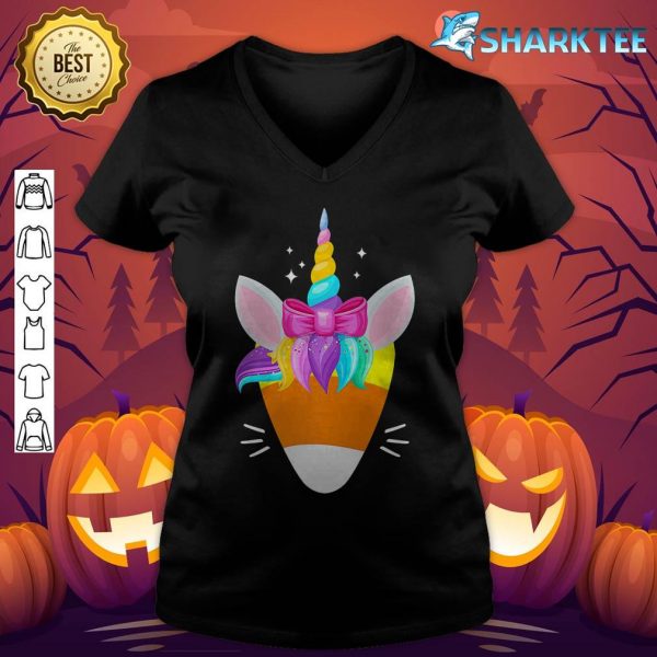 Cute Unicorn Candy Cone Trick Or Treat Halloween Costume Day Premium v-neck