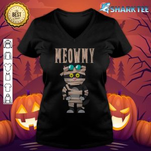 Cool Mummy Cat, Meowmy, Funny Mummy Cat Halloween Premium v-neck