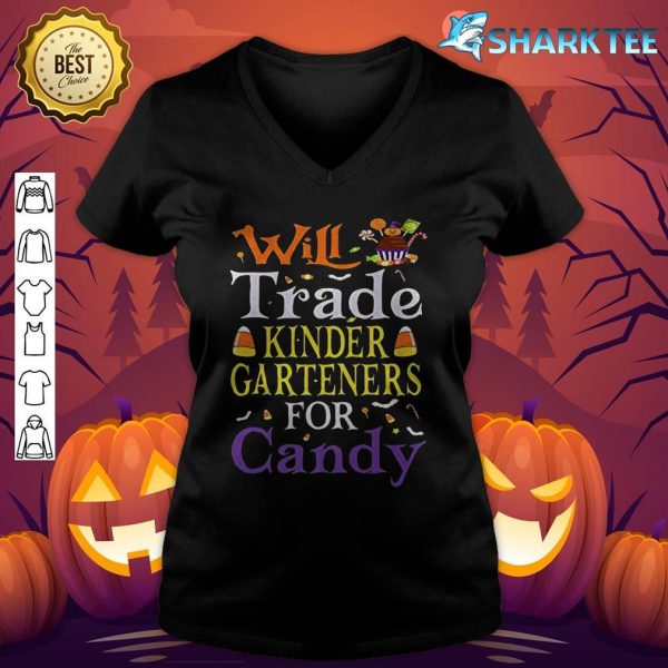 Halloween Costume Will Trade Kindergartner For Candy Teacher Premium v-neck