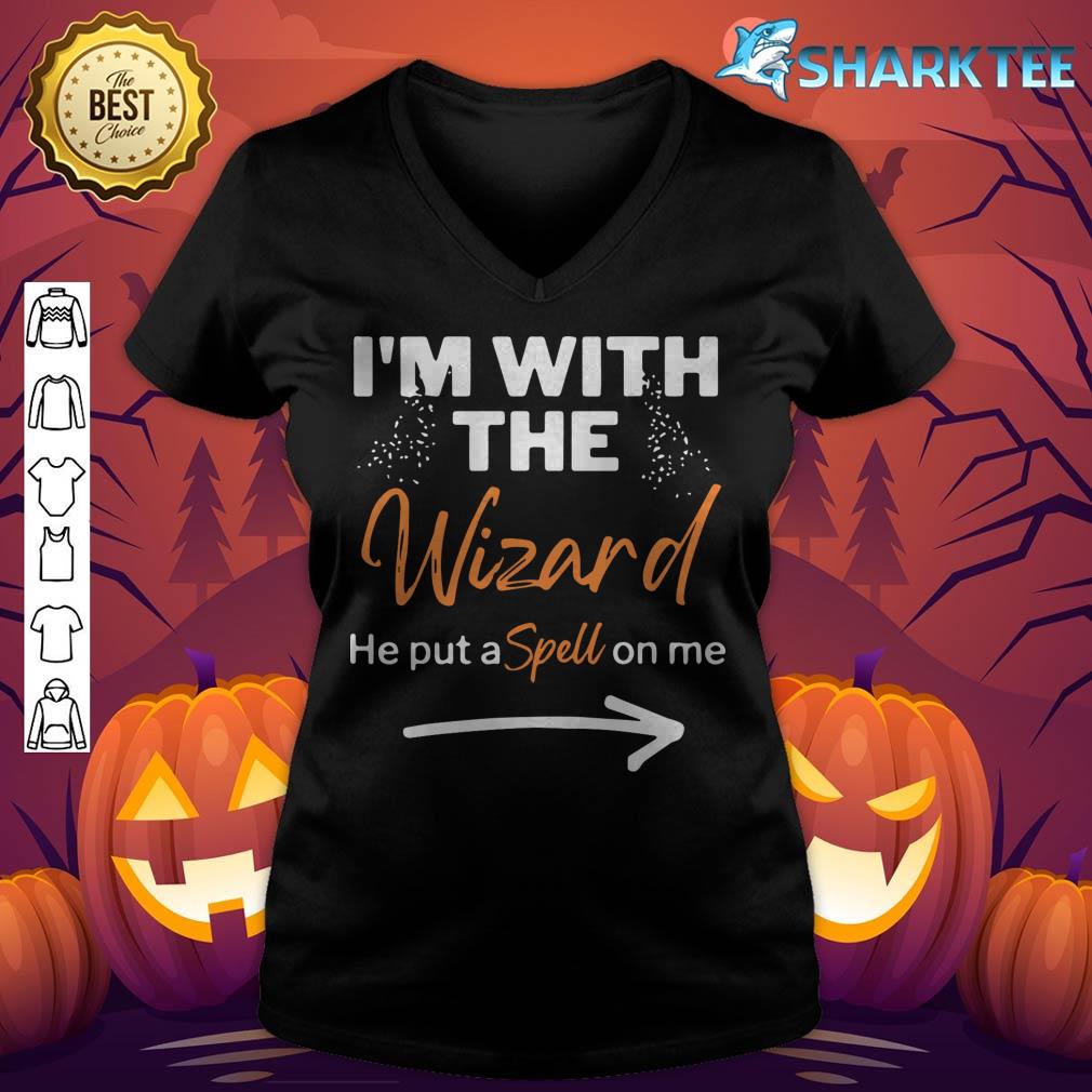 Halloween I'm With The Wizard Funny Halloween for Women v-neck
