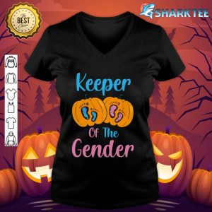 Nice Keeper Of The Gender Reveal Baby Pregnancy Halloween Party v-neck