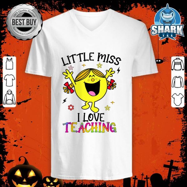Little Miss I Love Teaching Halloween Toddlers Kids Girls v-neck