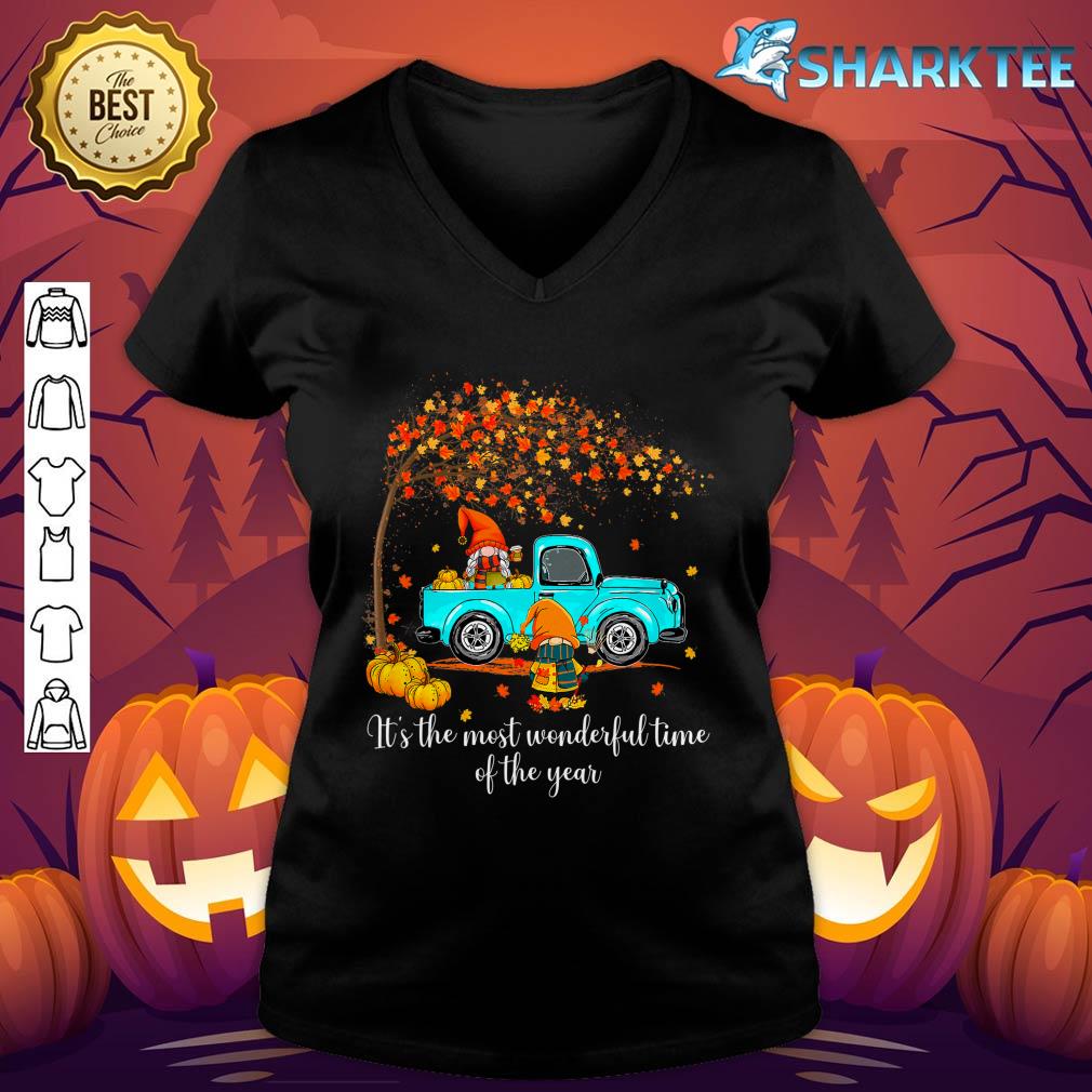 It's The Most Wonderful Time Of The Year Gnomes Autumn Fall v-neck