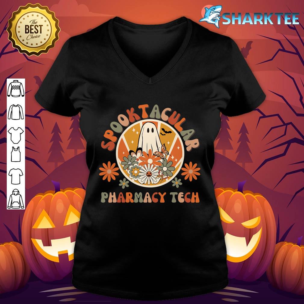 Spooktacular Pharmacy Technician, Halloween Pharmacy Tech v-neck