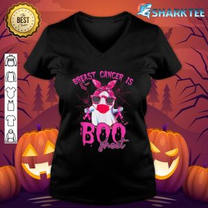 Breast Cancer Is Boo Sheet Ribbon Boo Halloween Men Women v-neck