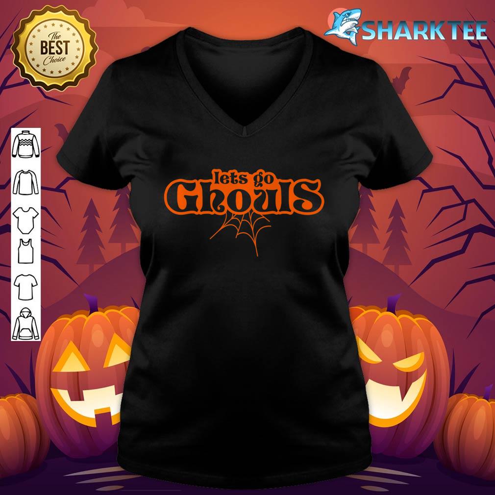Let's Go Ghouls Happy Halloween Costumes Men Women Kids Premium v-neck