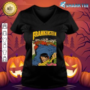 Frankenstein Halloween Horror Comic Vintage Horror Monster v-neck