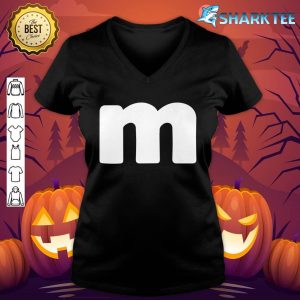 Funny Letter M Chocolate Candy Halloween Team Groups Costume Premium v-neck