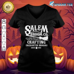 Halloween Witch Womens Salem Broom Company Premium v-neck