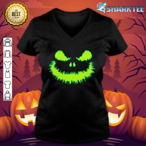 Horror Scary Pumpkin Face Jack O Lantern Halloween Costume v-neck