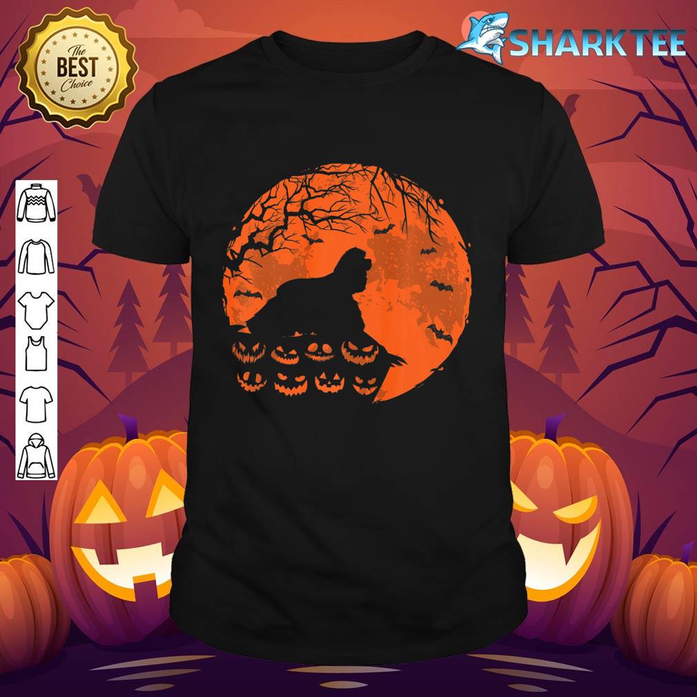 American Cocker Spaniel And Moon Halloween Costume Dog Lover Premium T-Shirt