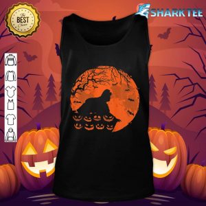 American Cocker Spaniel And Moon Halloween Costume Dog Lover Premium Tank top