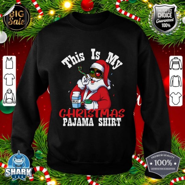 Black African American Santa Claus Christmas Pajamas Sweatshirt