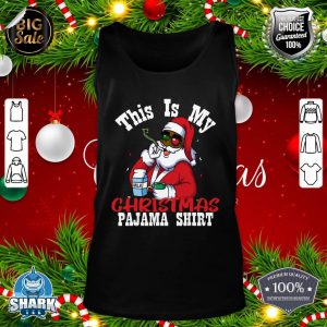Black African American Santa Claus Christmas Pajamas Tank top
