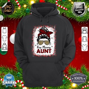 Bleached One Merry Aunt Leopard Buffalo Plaid Christmas Hoodie