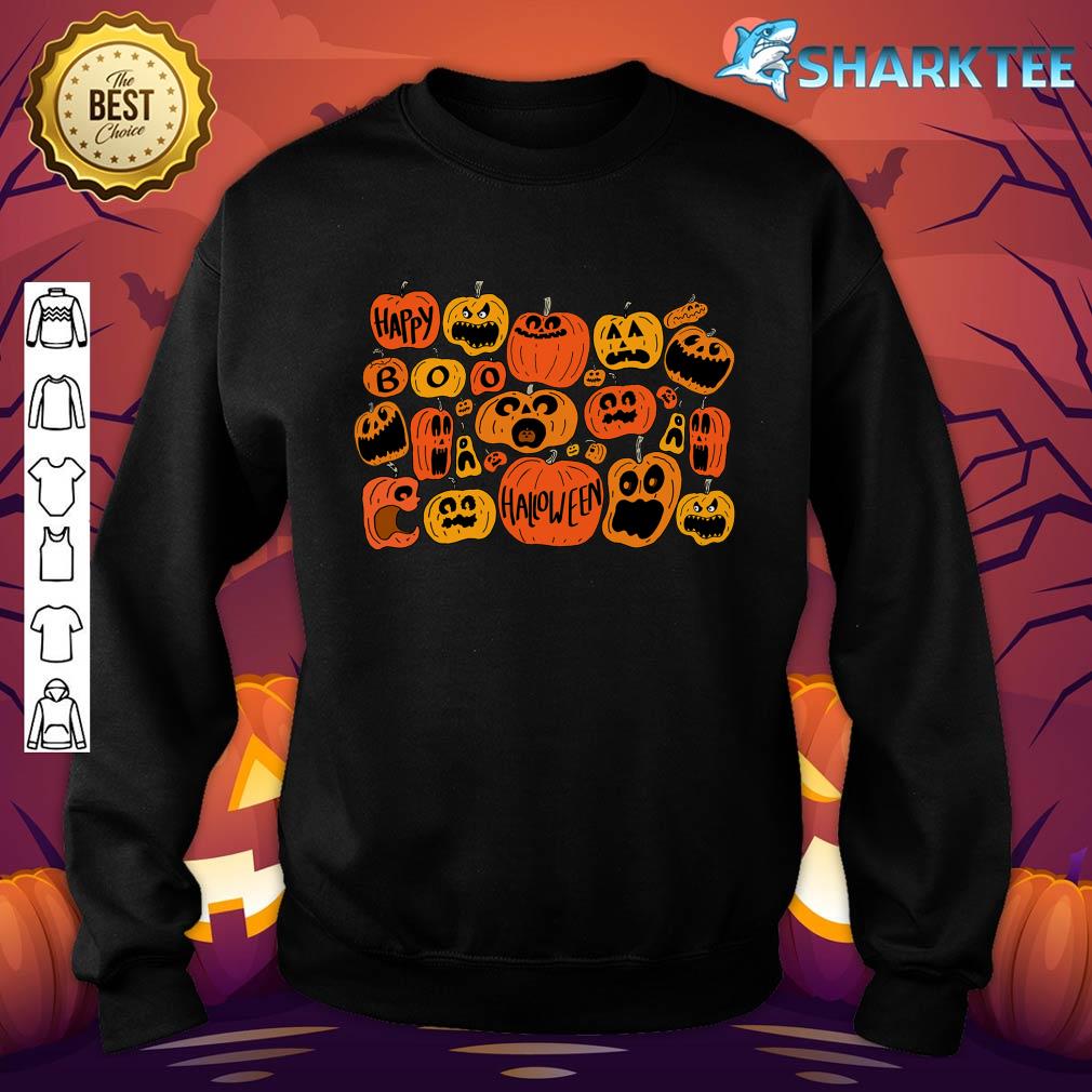 Boo Pumpkins Fall Vibes Funny Jack O Lantern Halloween Sweatshirt