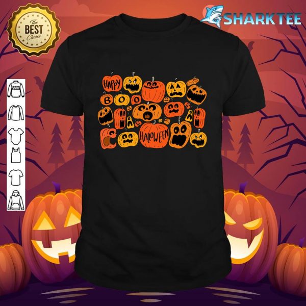 Boo Pumpkins Fall Vibes Funny Jack O Lantern Halloween T-Shirt