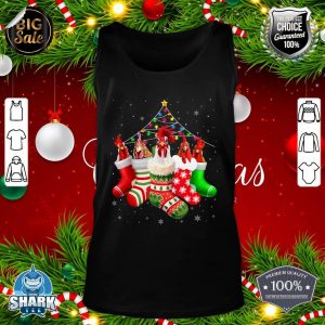 Chickens In Socks Christmas Lights Pajama For Chicken Lovers Tank top