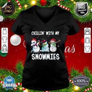 Chillin With My Snowmies Family Pajamas Snowman Christmas V-neck