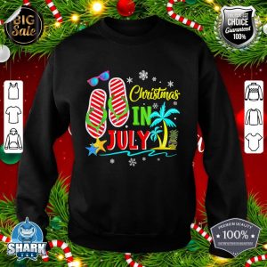 Christmas In July Flip Flops Funny Beach Summer Vacation Sweatshirt