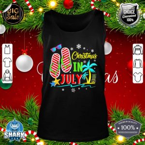 Christmas In July Flip Flops Funny Beach Summer Vacation Tank top