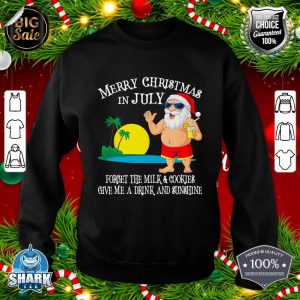 Christmas In July Pool Party Santa Men Women Vacation Sweatshirt
