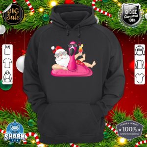 Christmas in July Santa Hawaii Flamingo Summer Vacation Hoodie