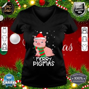 Christmas Merry Pigmas Funny Xmas Pajama Gifts For Pig Lover V-neck