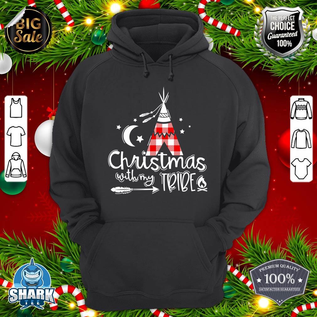 Christmas With My Tribe Red Plaid Family Matching Outfit Hoodie