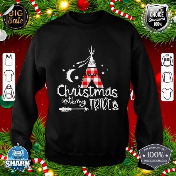 Christmas With My Tribe Red Plaid Family Matching Outfit Sweatshirt