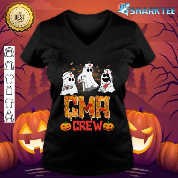 CMA Crew Skeleton Pumpkin Spooky Halloween Vibes V-neck