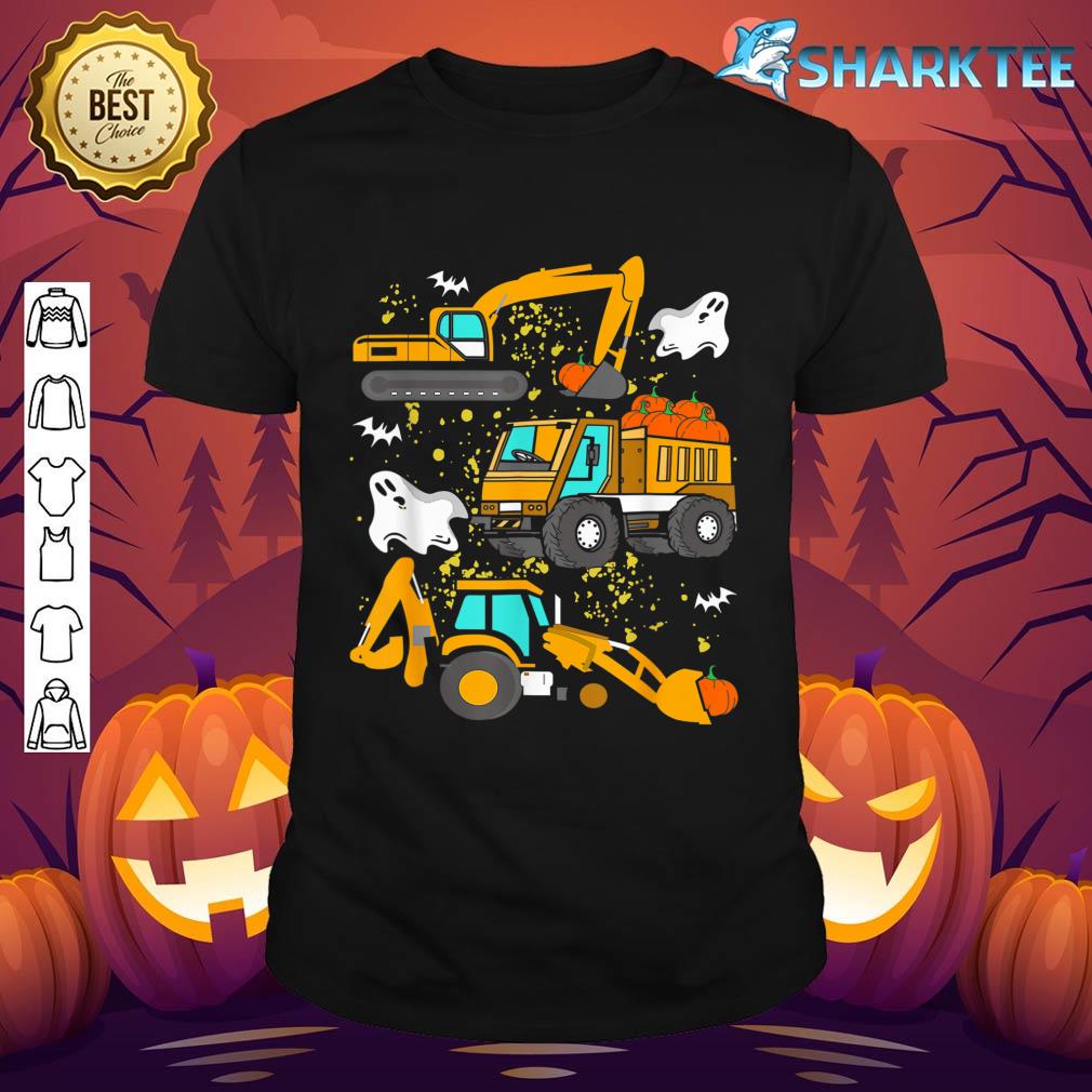 Construction Vehicle Halloween Crane Truck Pumpkin Shirt