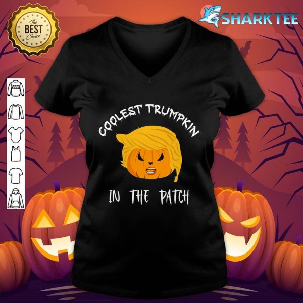 Coolest Trumpkin In The Patch kids Girls Halloween Pumpkin V-neck
