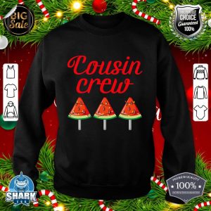 Cousin Crew Ice Cream Pops Watermelon Christmas In July Crew Sweatshirt