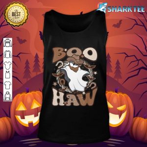 Cowboy Cowgirl Ghost Boo Haw Retro Halloween Western Ghost Tank top