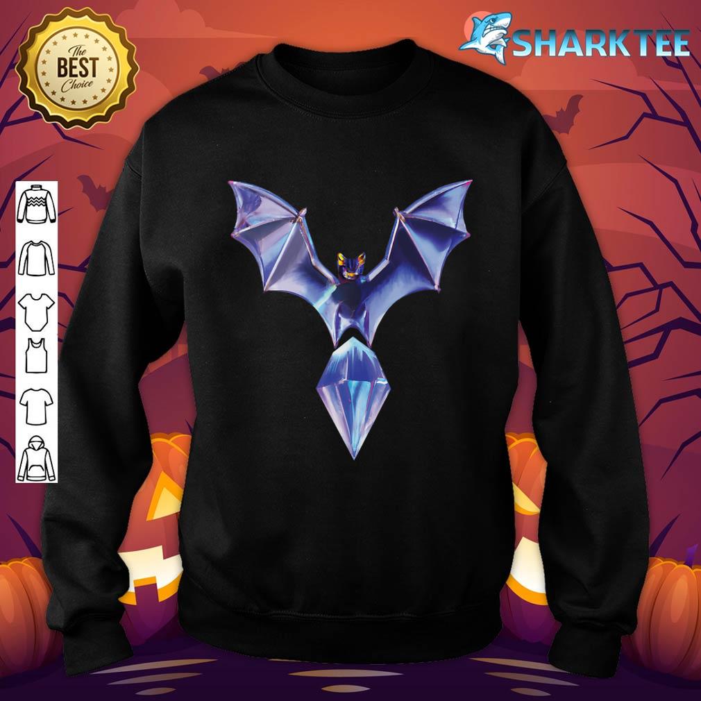 Crystal Bat Holding Multicolor Gemstone Halloween Sweatshirt