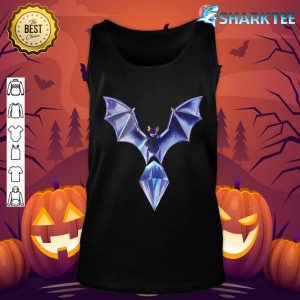 Crystal Bat Holding Multicolor Gemstone Halloween Tank top