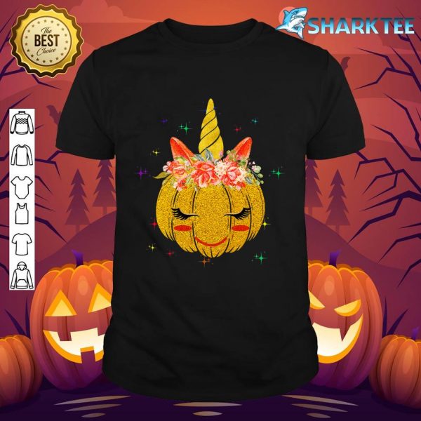 Cute Unicorn Pumpkin Halloween Thanksgiving Costume for Kids T-Shirt
