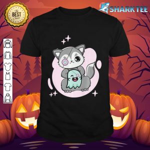 Cute Wolf With Ghost For Halloween Premium T-Shirt