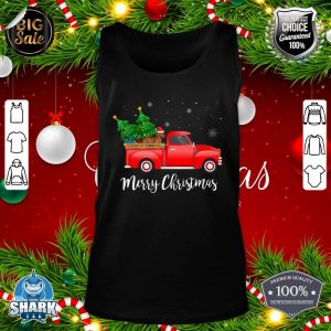 Dachshund Dog Riding Red Truck Christmas Tank top