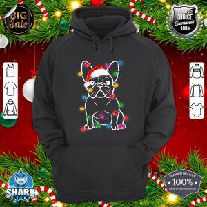 Funny French Bulldog Dog Tree Christmas Lights Xmas Pajama Hoodie