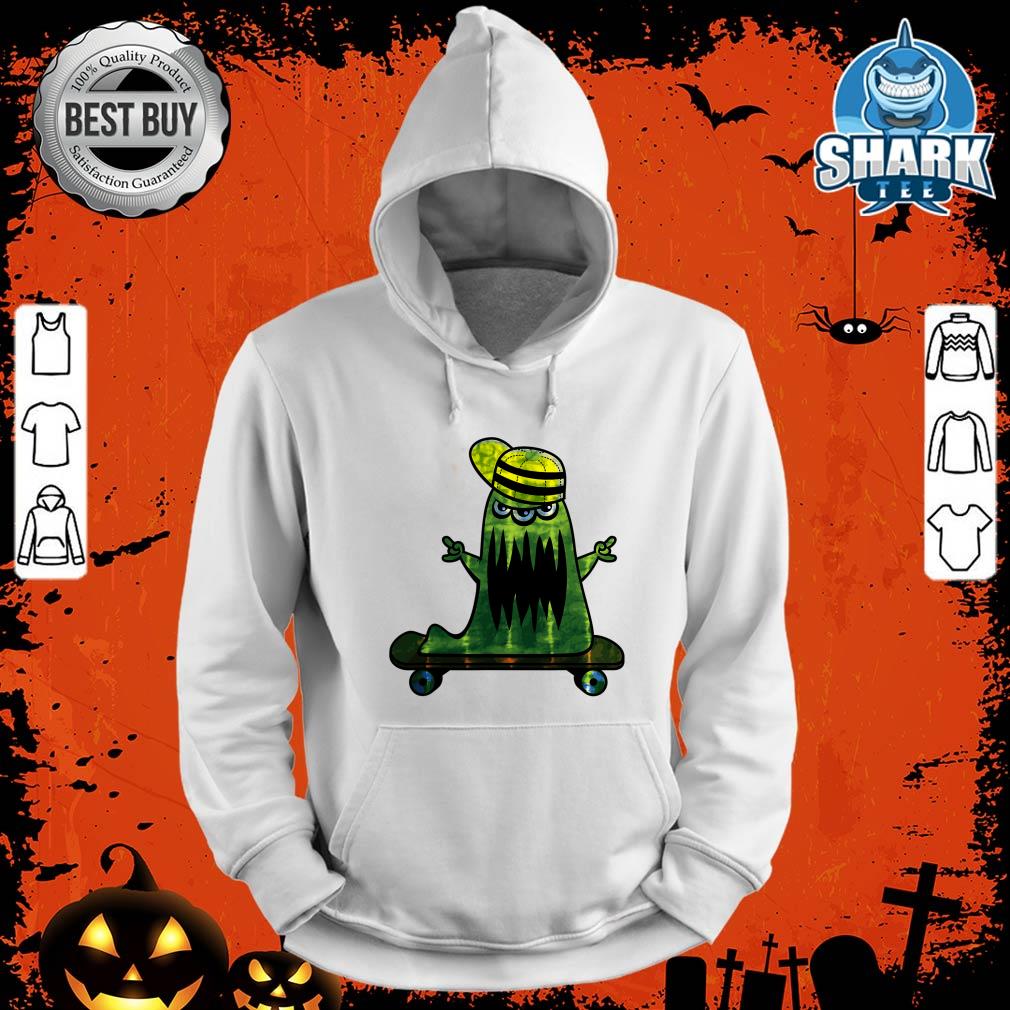 Green Scary Monster Skateboarder - Halloween Hoodie