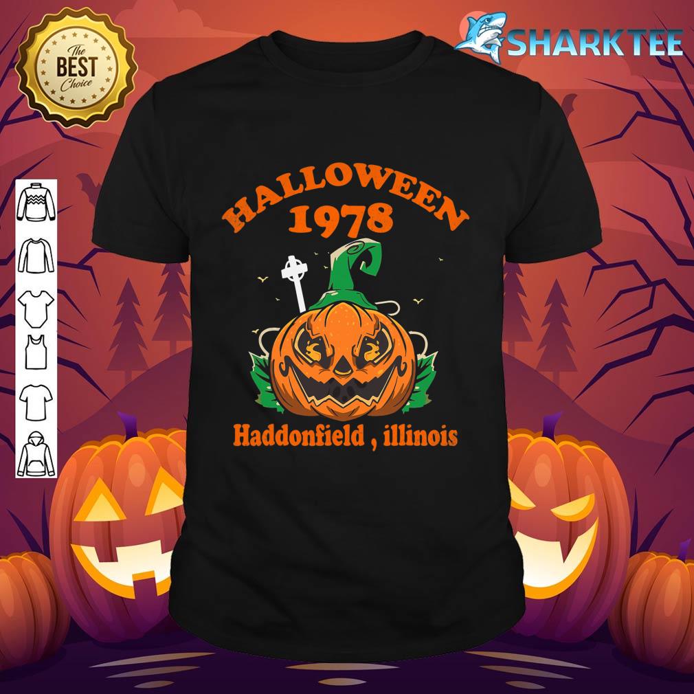 Halloween 1978 Holiday Spooky Haddonfield Pumpkin Illinois T-Shirt