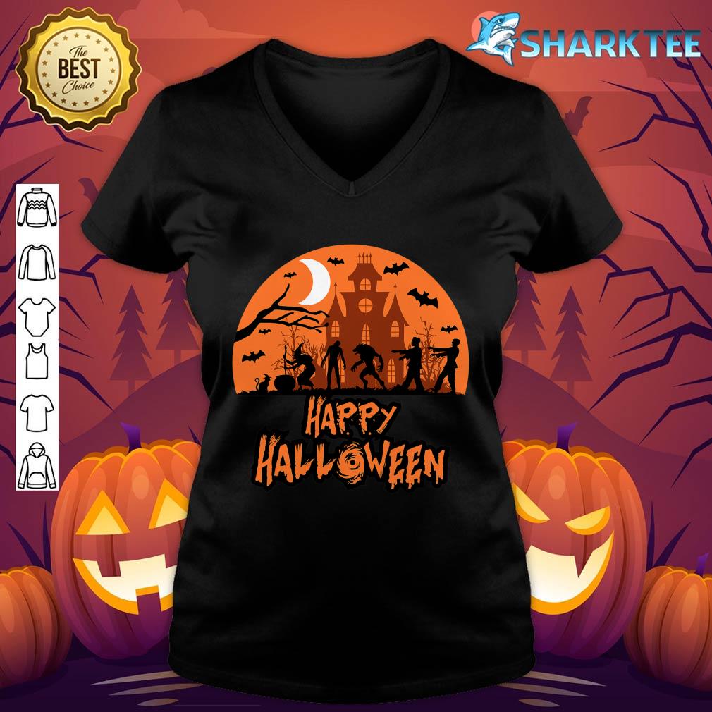 Halloween Haunted House Spooky Scary Trick Or Treat V-neck 