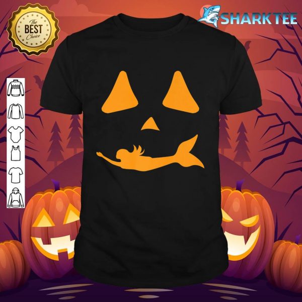Halloween Jackolantern Mermaid Funny Spooky Face Premium T-Shirt