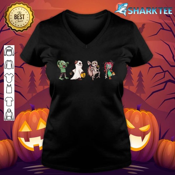 Halloween kids Ghost Scary Pumpkin Mummy with Candy V-neck