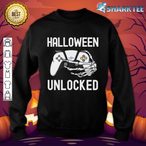 Halloween Unlocked Gamer Skeleton Hand Controller Boys Kids Sweatshirt