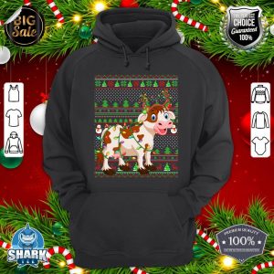 Ugly Xmas Sweater Style Lighting Cattle Christmas hoodie