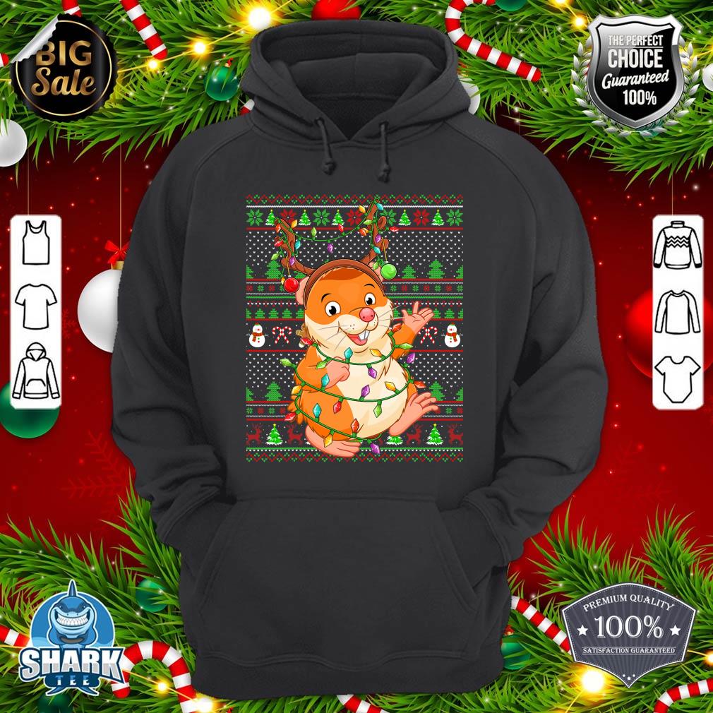 Ugly Xmas Sweater Style Lighting Hamster Christmas hoodie