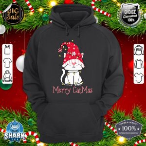 Merry Catmas Xmas Gift Funny Cute Gnomes Cat Christmas Tree hoodie